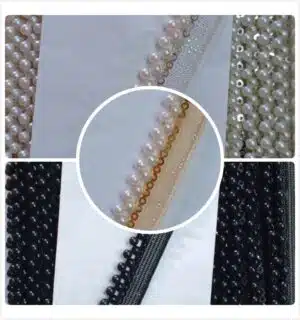 Double 4no Pearl small circle shape pearls lace